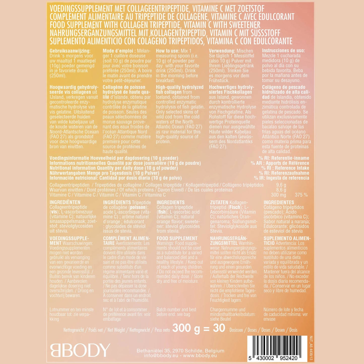 BBODY TRIPEPTIDE COLLAGEEN + VITAMINE C
