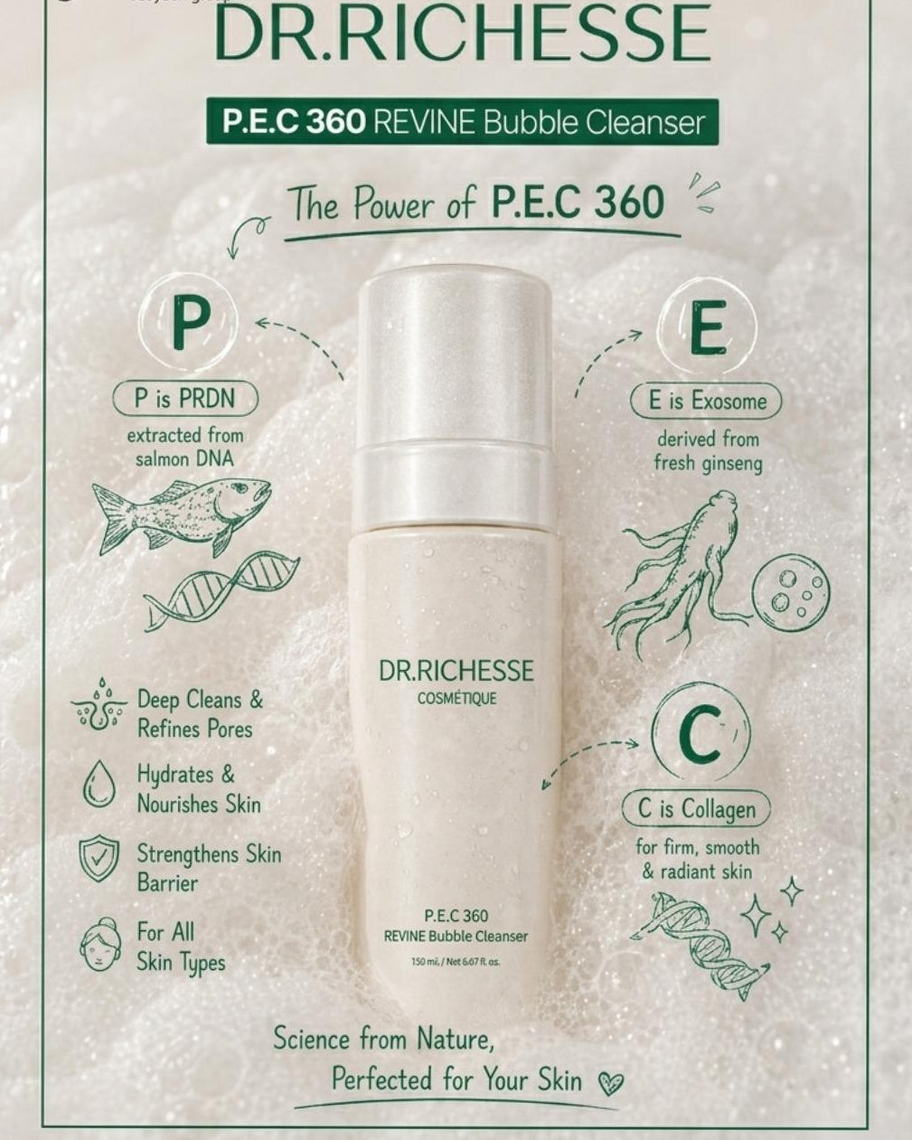 P.E.C. 360 Revine Bubble Cleanser