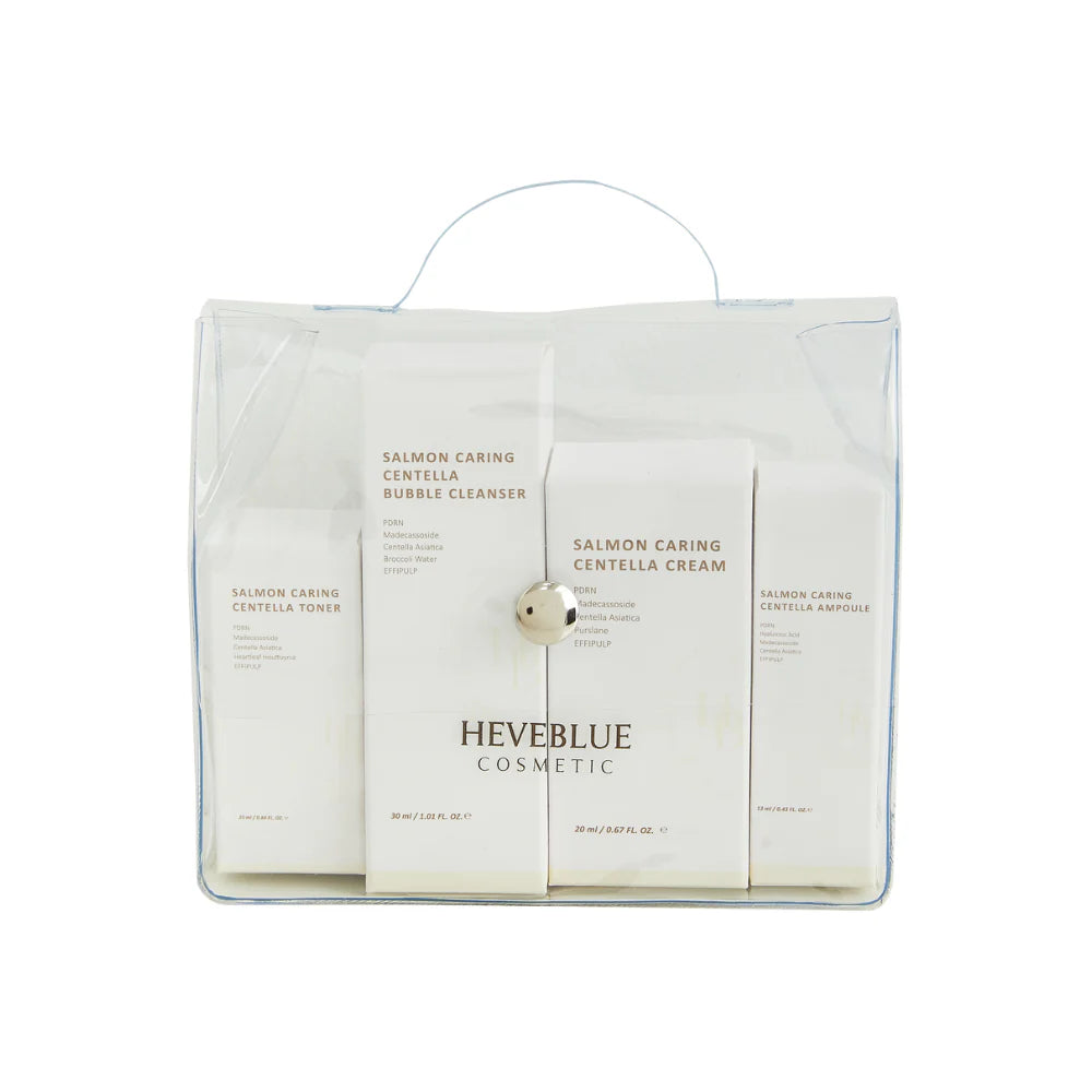 HEVEBLUE SALMON CARING CENTELLA SPECIAL TRAVEL KIT BAG