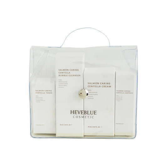 HEVEBLUE SALMON CARING CENTELLA SPECIAL TRAVEL KIT BAG