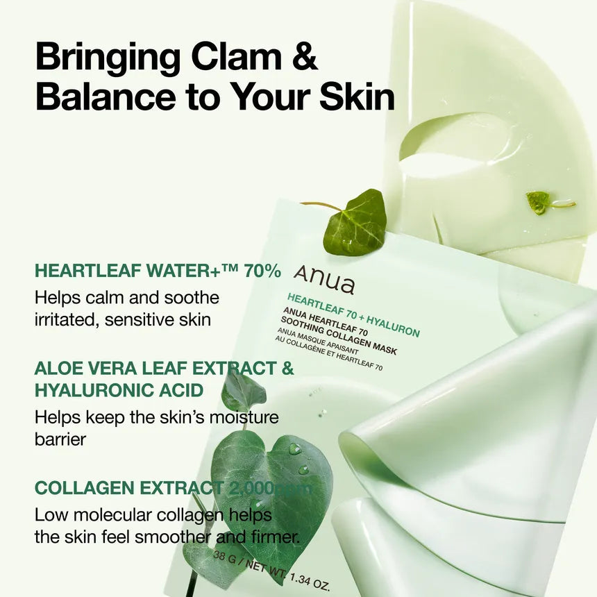 ANUA HEARTLEAF 70 SOOTHING COLLAGEN MASK